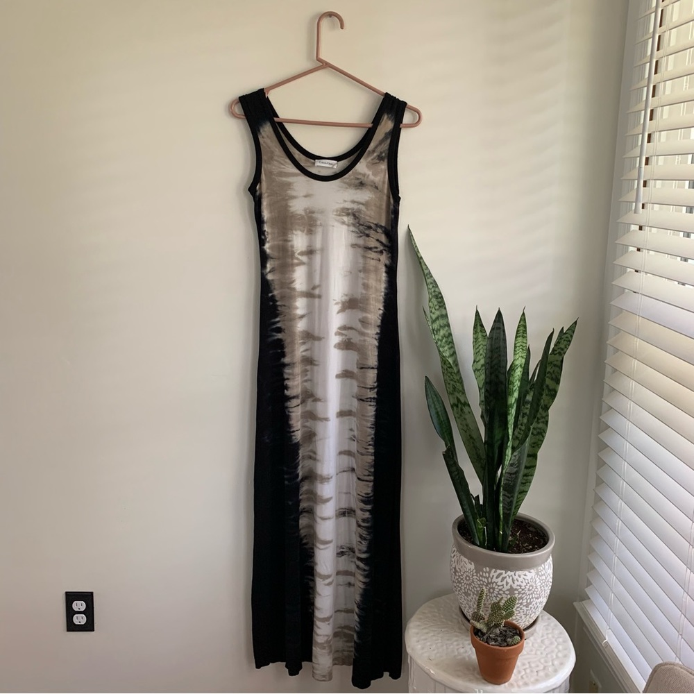 Calvin Klein Neutral Tie Dyed Maxi Dress